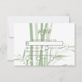 Elegant Oriental Bamboo Wedding RSVP Cards Karte