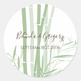 Elegant Oriental Bamboo Wedding Runder Aufkleber
