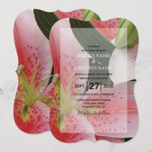 Elegant Oriental Lilies Wedding Einladungen