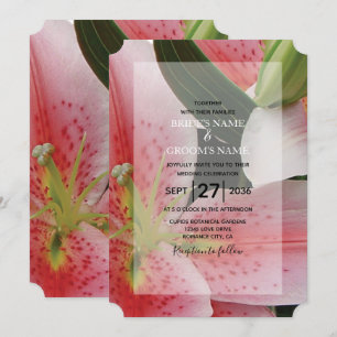 Elegant Oriental Lilies Wedding Einladungen