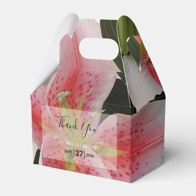 Elegant Oriental Lilies Wedding Geschenkschachtel (Vorderseite)