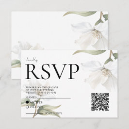 Elegant Oriental Magnolia Wedding  RSVP Karte