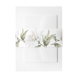 Elegant Oriental White Magnolia Wedding  Einladungsbanderole