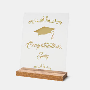 Elégant Ornament Or Félicitations Diplômé