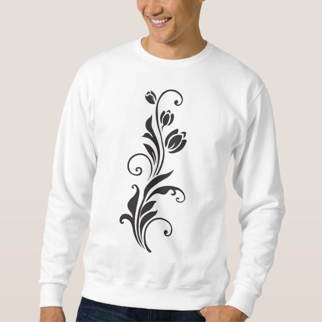 Elegant Ornamental Floral Flower Art Sweatshirt (Vorderseite)