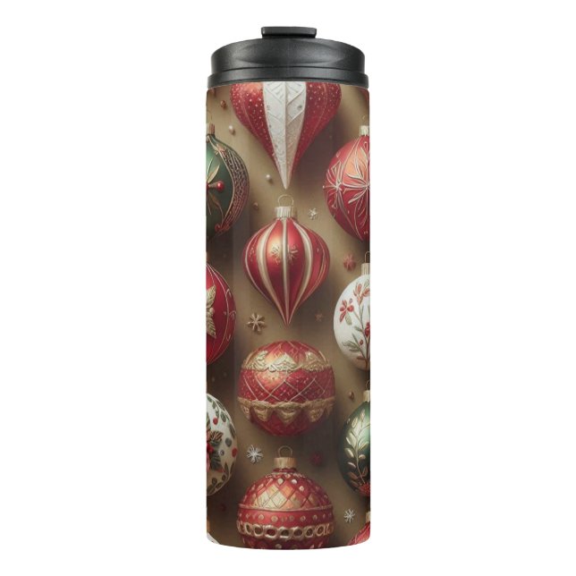 Elegant Ornaments Christmas Tumbler  for Families Thermosbecher (Vorderseite)