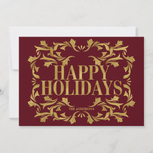 Elégant Ornate Gold Joyeux Joyeux Noël Carte