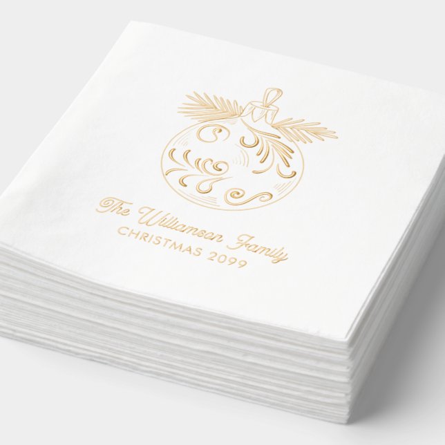 Élégant ornement de Noël d'or serviettes à huile (Détail)