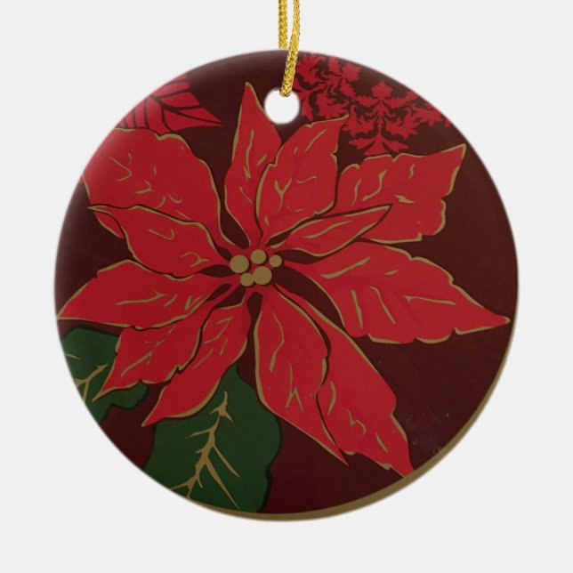 Élégant ornement Poinsettia (Devant)