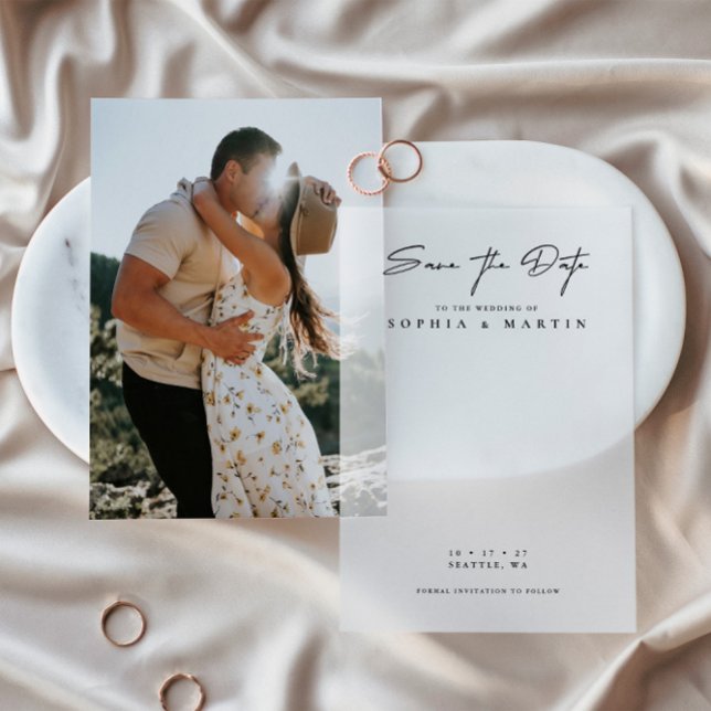 Elegant Overlay Hand Lettered Wedding (Elegant Overlay Hand Lettered Wedding Vellum Invitations)