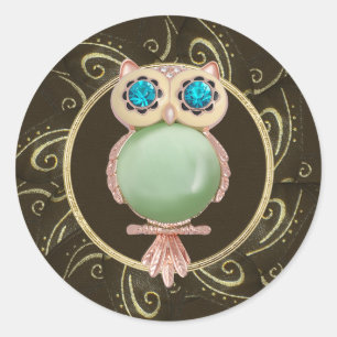 Elegant Owl Juwelen Foto Print Stickers