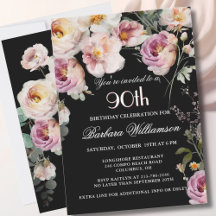 Elegant Painted Floral 90. Geburtstagsparty