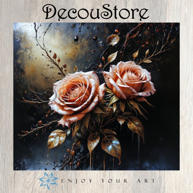 Elegant Pair of Roses Decoupage Seidenpapier (Von Creator hochgeladen)