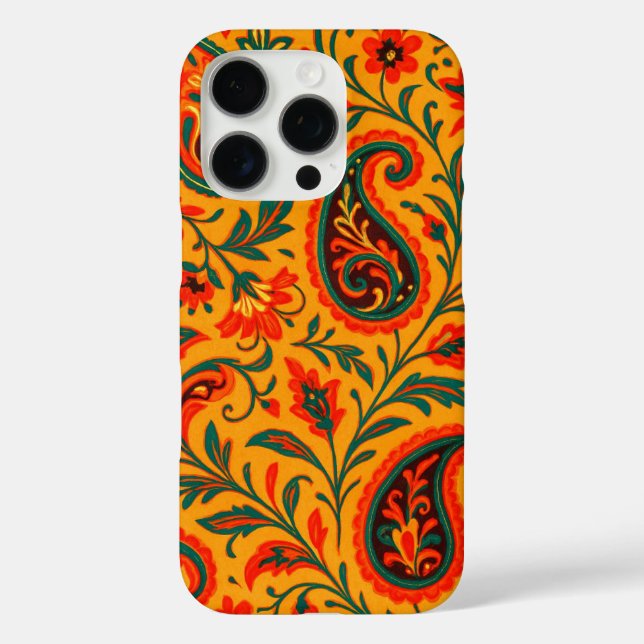 Elegant Paisley Floral Pattern iPhone 16 Pro Hülle (Rückseite)
