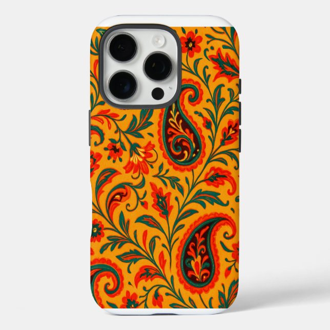 Elegant Paisley Floral Pattern iPhone 16 Pro Hülle (Rückseite)