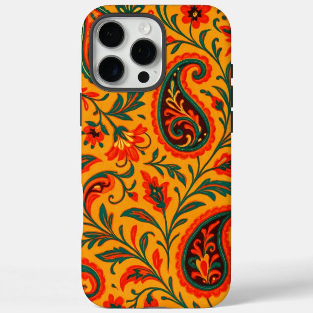 Elegant Paisley Floral Pattern iPhone 16 Pro Max Hülle (Rückseite)