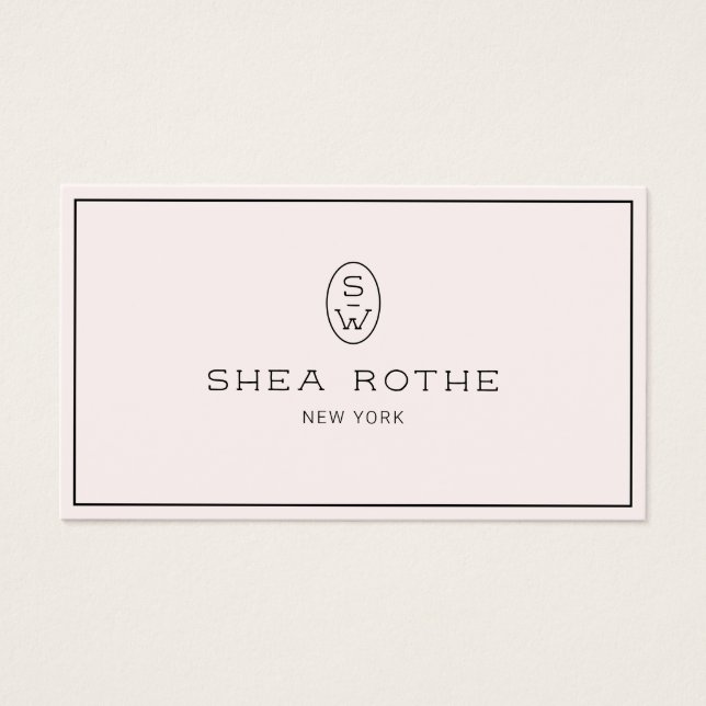 Élégant Pale Rose Professionnel Monogramme moderne (Devant)