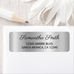 Elegant Pale Silver Gray Ombre Foil