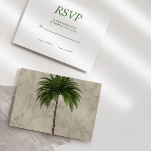 Elegant Palm Tree Chic Wedding RSVP