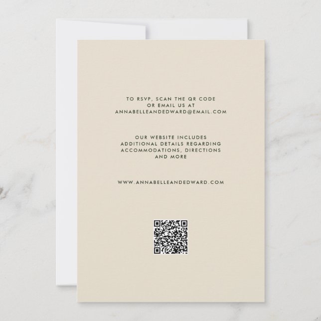 Elegant Palm Tree Wedding Invitation with QR Code (Dos)