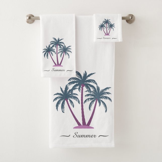 Élégant Palmiers et Script sur blanc (En situation)