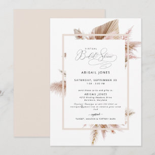 Elegant Pampas Bridal Dusche Einladung