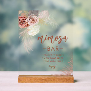 Elegant Pampas Grass Bachelorette Mimosa Bar Acrylschild