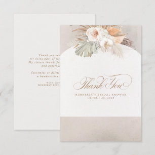 Elegant Pampas Grass White Floral Vielen Dank Dankeskarte