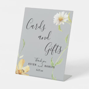 Élégant panneau de cartes de mariage et cadeaux gr