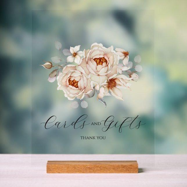 Élégant panneau de cartes et cadeaux floraux (Neutre)