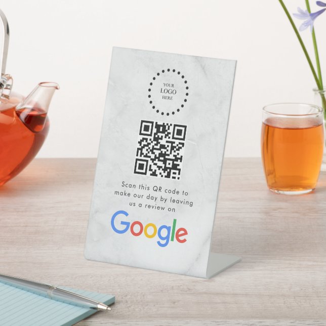 Élégant panneau de table QR code pour les avis Goo (In SItu)