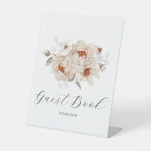 Élégant panneau du livre d'or floral