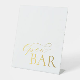 Élégant panneau Mariage en or Open Bar