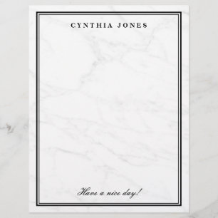 Elégant papier d'écriture personnalisé en marbre b
