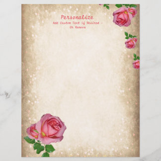 Élégant papier d'écriture romantique rouge rose