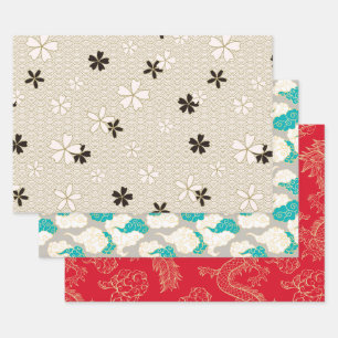Élégant papier d'enveloppement japonais   Art trad