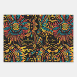 Élégant papier enveloppant Turquoise "Aztec Dream"