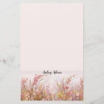 Élégant papier floral féminin personnel stationnai