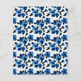 Élégant papier papier journal bleu floral et papie