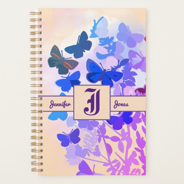 élégant papillon de conte de fées nom monogramme v (Devant)