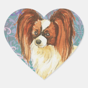 Elegant Papillon Herz-Aufkleber
