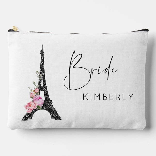 Elegant Paris Thema Eiffel Turm Bride Make-up Zubehörtasche (Vorderseite)