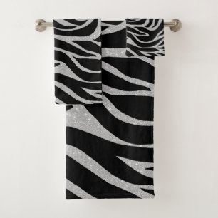 Elégant Parties scintillant noire Silver Zebra Po