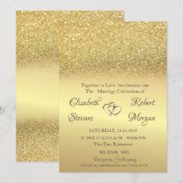 Elegant Parties scintillant or Bokeh Faire-part de