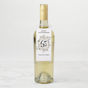 Elegant Pastel 65. JAHRESTAG Flaschenanhänger