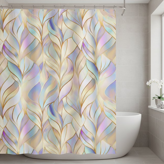 Elegant Pastel Abstract Duschvorhang (elegant iridescent abstract shower curtain)