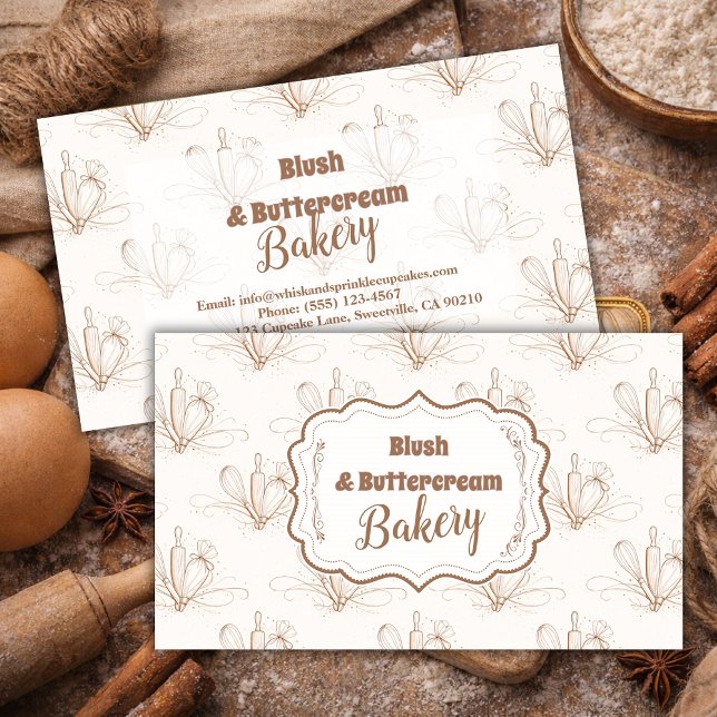 Elegant Pastel Bakery Branding Visitenkarte (Von Creator hochgeladen)