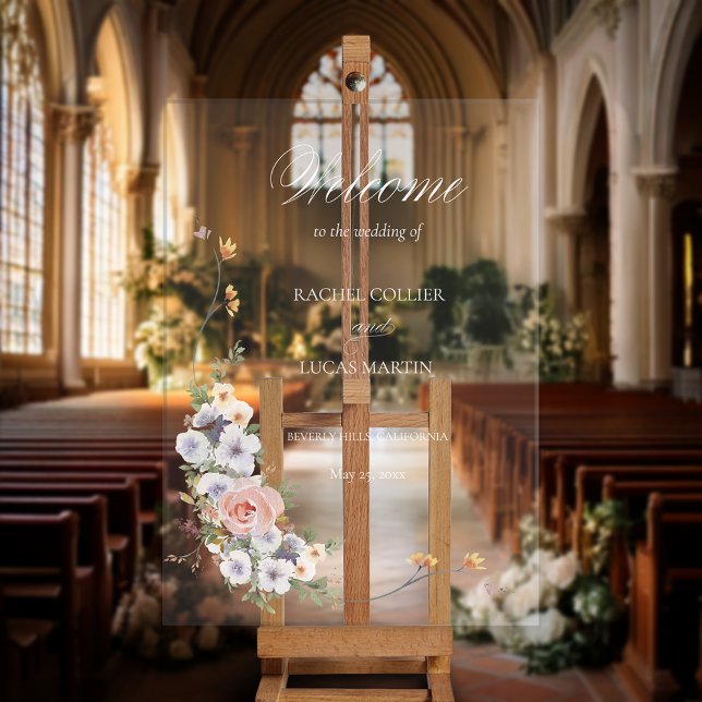 Elégant Pastel Boho Floral Calligraphie Bienvenue (Créateur téléchargé)