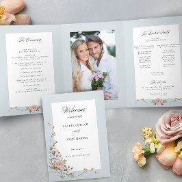 Elegant Pastel Boho Programm für Blumenkalligraphi