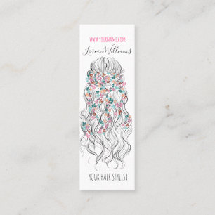 Elegant Pastel Bride Wavy Hair Styling Floral Mini Visitenkarte